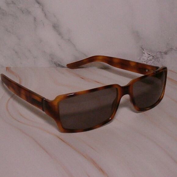 Gucci Rectangular Tortoise Sunglasses Brown Mirror Lens 55‑17 Made in Italy - Picture 1 of 9